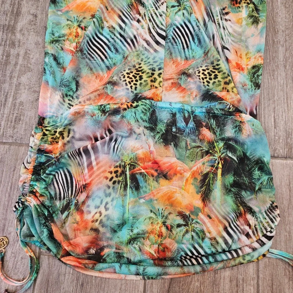 Luli Fama Miami Nice Crochet Swim Cover Up Dress Size L Tropical Resort Vacation